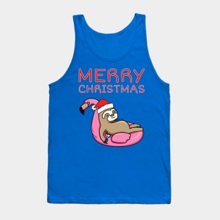 Merry Christmas Festive Sloth Tank Top